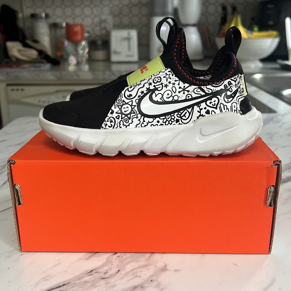 Nike Kids Black and White Slip-On Shoes